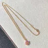 T High Necklaces Quality Pendant Family 2023 New Cross X-shaped Gold Diamond Necklace for Women's Light Itys Edition Simple and Small Four Claw