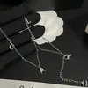 Boutique Designer Märke halsband högkvalitativ silverpläterad bokstav lång kedja klassiska lyx smycken tillbehör design för kvinnor romantisk kärlek gåva halsband
