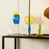 Kielone kieliszki do wina kolorowy kubek bordeaux przyjęcie weselne krystaliczne szklanki szklane szklane szklane szklanie luksusowego koloru Burgundowe Czerwone Dekanter
