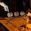 Подсвечники 3 руки Стеклянная чаша Tealight Канделябры Современный подсвечник для чая при свечах