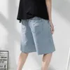 Zomer Mannen S Denim Shorts Gescheurde Gaten Baggy Rechte Casual Elastische Taille Korte Jeans Mode Koreaanse Hip Hop Streetwear