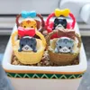 Decorative Objects Figurines Cute Basket Cat Ornament Miniature Kitten Statue for Kids Children Baby Birthday Gift Room Garden Car Home Decoration 231030