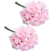 Fleurs décoratives 10 pièces Roses artificielles fausse soie Rose fleur vraie touche fausse décoration pour mariage