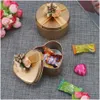 Party Favor Metal Candy Boxes Tea Can Gift Box Large Creative Heart Round Square Shaped Wedding Tinplate For Baby Shower Drop Delive Dh97L