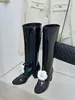 Women's Long Boots Leather Boots Back Zipper Black Beige Casual Shoes Size 35-41