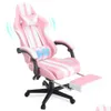 침실 가구 Ferghana Gaming Chair 사무실 풋 레이스 하이 백 게이머 게임 마스 요추 베개 인체 공학적 컴퓨터 의자 Dhhy3