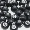 50pcs/500G akrylowa wielka dziura bilard czarne 8 słów koraliki kulkowe do biżuterii Making Jewelrybeads Billiard Ball 8 Biżuteria