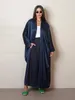 Vêtements ethniques Ramadan Modest Open Muslim Kimono Abaya Dubaï Turquie Islam Arabe Jalabiya pour femmes Robe Longue Femme Musulmane Kaftan