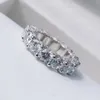 Trouwringen FFGems Klassieke 100% 925 sterling zilveren ronde geslepen diamanten van 5 mm Edelsteen Verlovingsringen voor koppels Fijne sieraden 231027