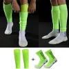 Juego de 2 pares de calcetines de fútbol con agarre para hombre y rodilleras, mangas para pantorrilla, espinilleras antideslizantes para adultos y jóvenes para deportes de baloncesto y fútbol