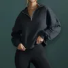 Lu Lu Yoga Lemon Al kostym Ny hög krage Fitness Sports Top Women's Standing Collar Running dragkedja Löst långärmad tröja alo som kör atletisk