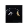 Stud Vintage Black Sier Gold Feather Shape Earring voor mannen Unisex oorstekers Titanium stalen oorbellen Punk Body Piercing Sieraden Drop D Dhhxj