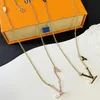 Designer Style Women Necklaces Cute Style Pink Letter Pendant Necklaces High Quality Gold Plated Jewelry Long Chain Christmas Girl Family Gift Charm Chain Necklace