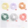 Accessori per capelli Organza Morbido Scrunchie Cravatte scozzesi in chiffon dolce Donne Ragazze Eleganti fasce elastiche Coda di cavallo Consegna a goccia Prodotti su Dhmpf