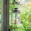 Candle Holders Retro Wrought Iron Storm Lantern American Floor Decoration Ornaments Windproof Glass Candlestickcourtyard Hanging.