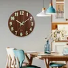 Wanduhren 12 Zoll leuchtende Uhr Holz Stilles Licht in dunkler Nacht Nordic Fashion Nicht tickend mit Nachtlicht 231030