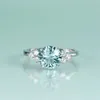 Solitaire Ring Gem's Beauty 925 STERLING Gümüş 257CT Laboratuvar Yeşil Spinel Yüzükler Kadınlar İçin Zirkon Dekorasyon Güzel Takı Yıldönümü Hediyesi 231030