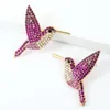 Висячие серьги Dvacaman Fun Cute Rhinestone Bird для женщин Декоративные металлические украшения в форме животных