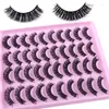 Falska ögonfransar ryska strip fransar d lockig faux mink wispy fluffy volym 3d effekt falska 20 par pack