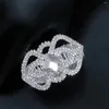 Barkang Boşluk Moda Rhinestone Elastik Açılış Bilezik Lüks Köpüklü Kristal Gelin Düğün Takı Acc