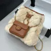 Designer Backpack Genuine CC Duma Mini Headphone Bag Fashion Womens Metal Letter Wool Bucket Book bag Backpack Luxury Chain Mother Small Backpack