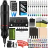 Tattoo Machine Professional Kit Rotary Pen Set med strömförsörjningskassettinål för nybörjare 231030
