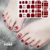 22Tips/Sheet Nail Sticker Lime Toenail Art Polish Tips French Glitter Sequin Nagel Wraps Enkel tånagel Klistermärke Nagel Artstickers Dekaler Nagelkonstverktyg