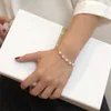 Strang Trendy Schmuck Simulierte Perle Armband Süße Koreanische Temperament Goldene Überzug Kette Für Mädchen Student Party Geschenke