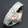 41 mm neue schwarze Textur-Automatik-Herrenuhr 15400 Silber Frost Gold mattiertes Stahlgehäuse Armband Datum Herrenuhren Timezonewatch Z20c