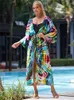 Casual Dresses 2023 Bohemian Retro Stripe Self Belted Long For Women Summer Clotheing Kimono Cardigan Beach Wear Maxi Q1521