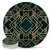 Tapetes de mesa Art Deco Coasters Impermeáveis Placemats para decoração de casa de Natal Café Cerâmica