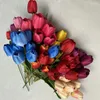 Dekorative Blumen Mini Künstliche Hand Feuchtigkeitsspendende Tulpe Einzel 7 Gefälschte Hochzeit Party Home Dekoration