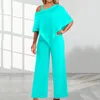 Frauen Zweiteilige Hosen 2023 Frühling Herbst Anzug Frauen Solide Halbarm Off Schulter Top Und Breite Bein Hose Sets Mode Elegante Casual