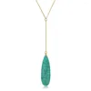 Pendentif Colliers Élégant Or Couleur Placage Rose Noir Marbre Blanc Vert Menthe Collier Goutte Pour Femmes Fille Magnifique Pull Déco