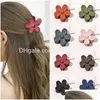 Hårtillbehör Autumn Small Flower Shaped Clips for Women Plastic Hairpins Kids Frosted Crab Claw Clip Barrette Drop Delivery Prod DH3PW