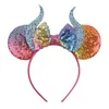 Hair Accessories Girl Headband Halloween Mouse Ears For Girls Sequins Bow Hairband Kids/Adult Festival Party DIY
