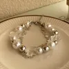 Link Armbänder Harajuku Kristall Stern Pentagramm Perle Perlen Armband Für Frauen Vintage Ästhetischen Charme Doppelschicht Kette Schmuck Geschenk