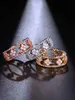 Luxury Fashion Full Diamond Kaleidoscope Ring Delicate Provering bleknar inte Allergic Vanly Cleefly Classic Ring