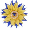 Broches Azul Amarelo Sólido Fita de Cetim Flor Pérola Grego Social Sigma Gamma Rho Pin Jóias