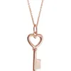 Tiffanyany Necklace Classic S925 Love Key Necklace Hollow Heart Pendant Collar Chain Small Fashion Temperament Design Sense Necklace