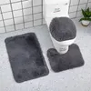 Alfombras de baño Alfombra de baño de lujo de 3 piezas para piso de baldosas Costura fina Sin derrames Ecológico PV Felpa