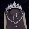 Haute qualité mode cristal mariage bijoux de mariée ensembles femmes mariée diadème couronnes boucle d'oreille collier bijoux de mariage accessoires Fashion JewelryJewelry Sets