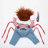 Hundebekleidung Halloween Cosplay Chucky Kostüm Haustier verkleiden Katzen Hunde Kleidung für kleine Jungen Perücke Hut Weihnachtsfeier