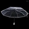 Parapluies 2X Transparent Parapluie Automatique Pluie Femmes Hommes Soleil Auto Compact Bordure Blanche