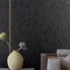 Wallpapers Nordic Black Grey Tropical Acacia Leaves Wallpaper For Home Living Room Bedroom Entryway Modern Minimalist