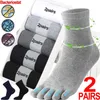 Socks Hosiery 12Pairs Unisex Toe Men and Women Five Finger Breathable Cotton Stockings Sports Running Solid Black White Grey Sox 231027