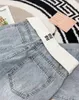 2023 NYTT LJUS Dark Blue Designer Brand Women's Pants Street Denim Straight Leg Jeans