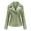 Veste en cuir femme fermetures éclair printemps automne PU col Mandarin rouge moteur Biker manteau femme court