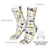 Chaussettes pour hommes Hommes Sports Mode Art Mot Coton Compression Graffiti Lettres Femme