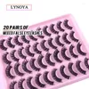 Falska ögonfransar ryska strip fransar d lockig faux mink wispy fluffy volym 3d effekt falska 20 par pack